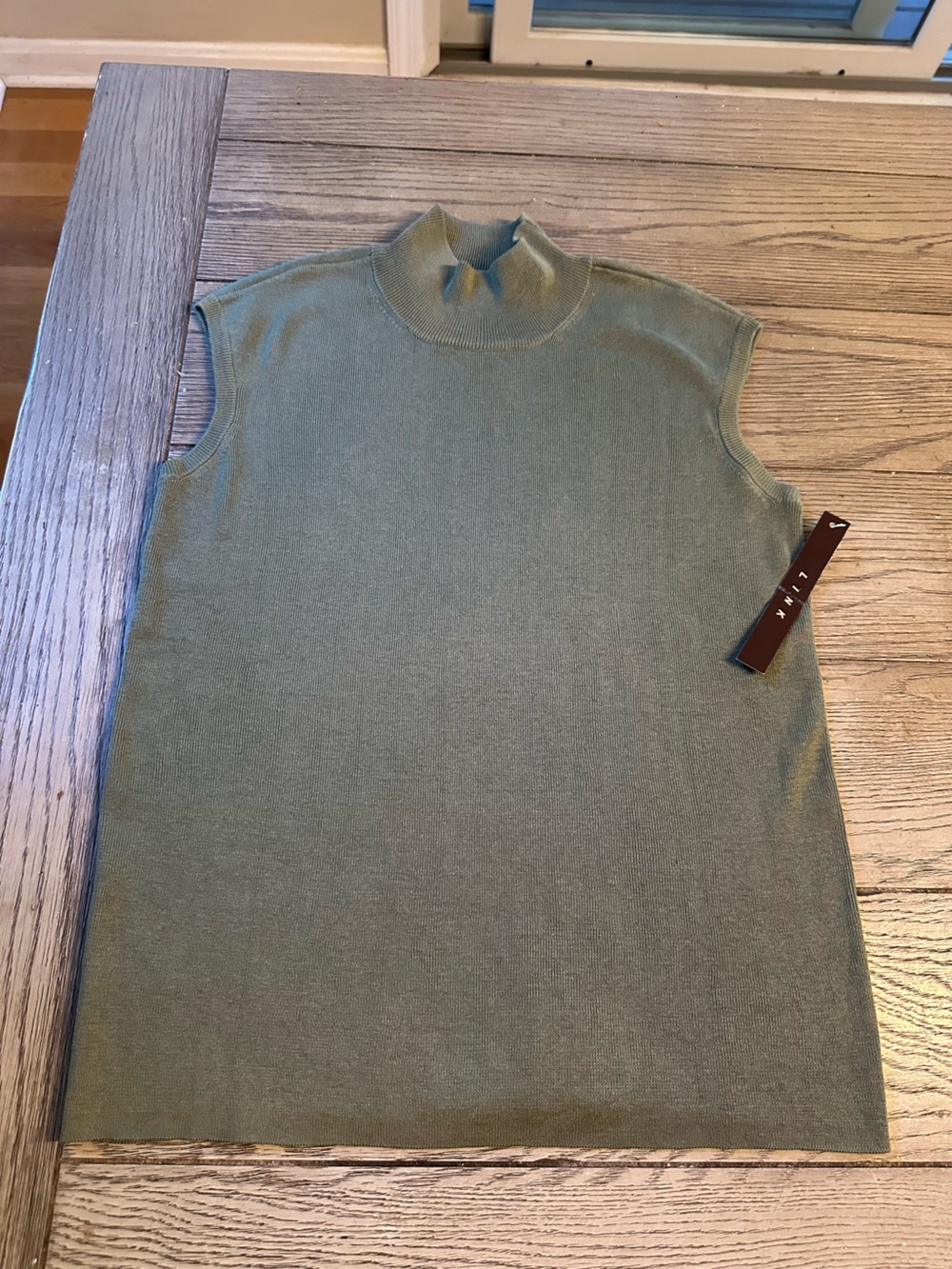 Link Olive Green Sleeveless Mock Neck Tank